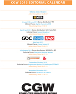 CGW Editorial Calendar 2013