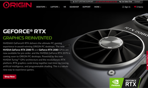 Origin PCs Support Nvidia RTX Graphics Cards