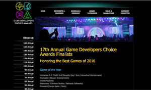 2017 Game Developers Choice Award Nominations Released