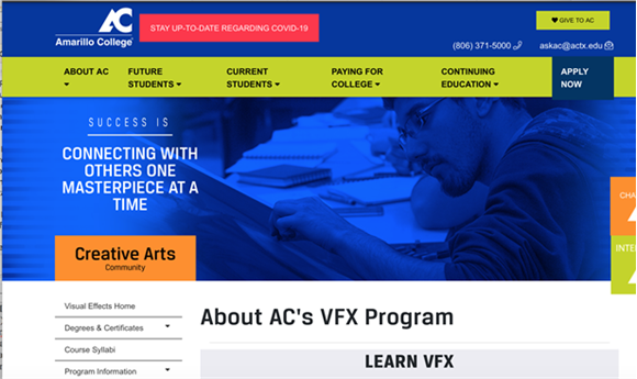 Amarillo College Launches VFX Program